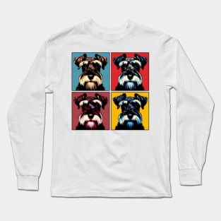Pop Retro Art Giant Schnauzer - Cute Puppy Long Sleeve T-Shirt